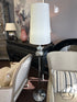 Chrome Finish Floor Lamp With Cone Shape Cream Shade