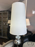 Chrome Finish Floor Lamp With Cone Shape Cream Shade