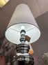 Chrome Finish Floor Lamp With Cone Shape Cream Shade