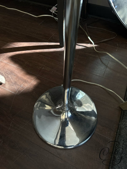 Chrome Finish Floor Lamp With Cone Shape Cream Shade