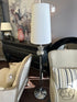 Chrome Finish Floor Lamp With Cone Shape Cream Shade