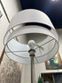 Chrome Post Floor Lamp With 2 Tiered White Shade Marble Base