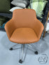 Cognac Micro Leather Adj. Desk Chair W/5 Caster Leg Base 24x25x31’’ Desk Chair