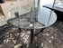 Crate & Barrel Round Bevelled Glass Top Dining Table W/Grey Finish Base Only