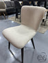 Cream Fabric Seat/Back Dining Chair W/Walnut Stained Legs