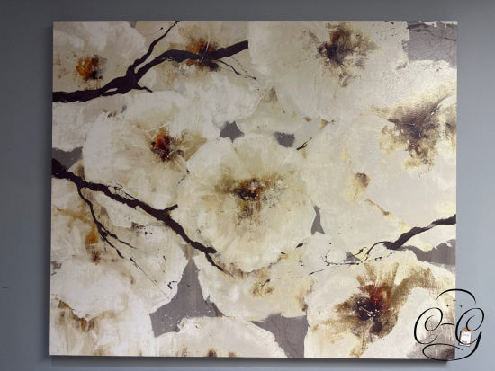 Cream Flowers Picture On Canvas