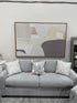 Cream Grey Tan Textured Abstract Canvas Picture In Brown Wood Frame