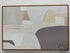 Cream Grey Tan Textured Abstract Canvas Picture In Brown Wood Frame