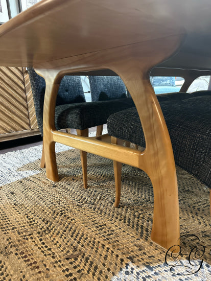 Custom Made Solid Birch Fixed Size Dining Table & 8 Bermex Chairs 96x47x30’’ Dining Table and Chairs