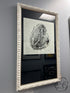 ’Cut Wood/Log’ Picture In Weathered White Dimpled Frame