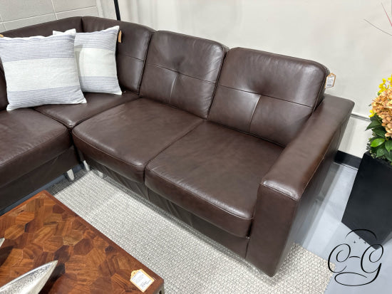 Dark Brown 4 Piece Sectional (LAF Sofa Armless Chair Corner RAF Sofa) 109x87x31’’ Sectional