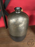 Dark Grey Metallic Finish Ceramic Vase W/Upper Dot Pattern Exterior 6x11’’ Home Decor