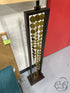 Dark Metal Rectangular Body Floor Lamp W/3 Rows Of Hanging Gold Discs 19x10x62’’ Table Lamp