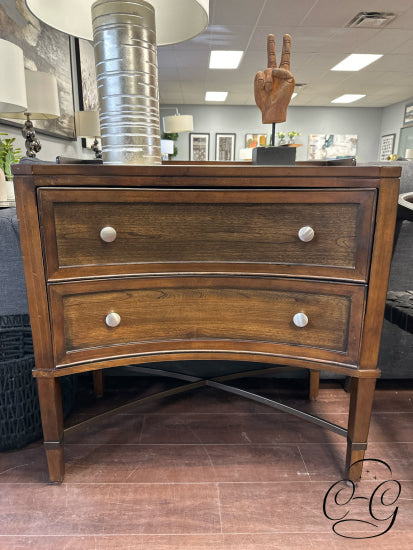 Dk Brown Bachelors Chest With White Stone Top Insert 2 Drawers 32x18x32’’ Chest