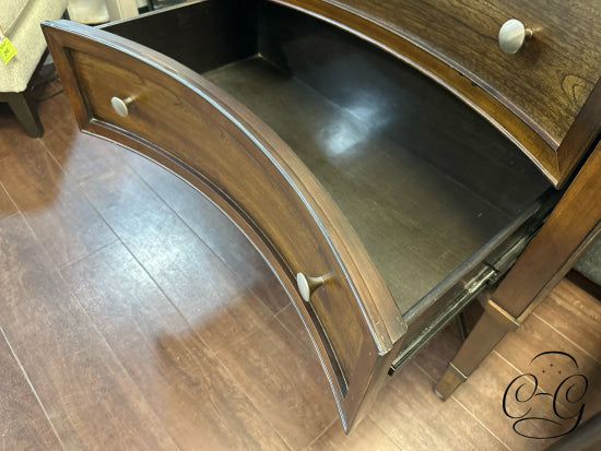 Dk Brown Bachelors Chest With White Stone Top Insert 2 Drawers 32x18x32’’ Chest