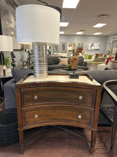 Dk Brown Bachelors Chest With White Stone Top Insert 2 Drawers 32x18x32’’ Chest