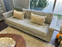 Dove Grey Fabric Bench Seat Tufted Sofa Attached By Zipper Back Cushions 88x35x32’’ Sofa