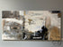 Embellished Silver Leaf 3D White Brown Rectangular Canvas Art Artwork