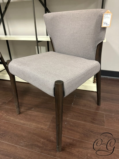 Eq3 Taupe Fabric Dining Chair With Curved Back