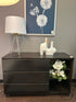 Espresso Finish Credenza W/Open Storage & 3 Drawers Credenza