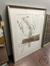 Framed Abstract Black Brown Taupe Picture W/White Background 34x42’’ Picture