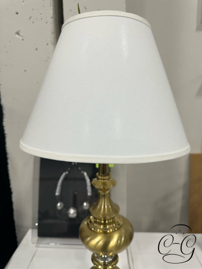 Gold Finish Table Lamp With White Shade 14x29’’ Table Lamp
