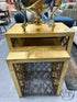 Gold Foil Finish Set Of 2 Nesting Tables With Patterned Sides End