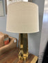 Gold Metal Base Table Lamp With Tan Shade