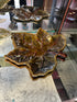 Green/Brown Maple Leaf Design Set Of 7 Stoneware Plates (1 Large/6 Small) Dinnerware
