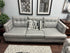Grey 3 Seater Sofa Button Tufted Back Cushions Espresso Wood Trim Base/Legs