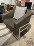 Grey Arm Chair With Chrome Frame