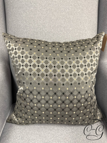 Grey Black Beige Print Satin Down Filled Toss Pillow