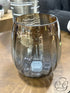 Grey Blue Glass Vase With Textured Exterior Vase