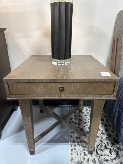 Grey/Brown 1 Drawer Accent Table/Nightstand Table