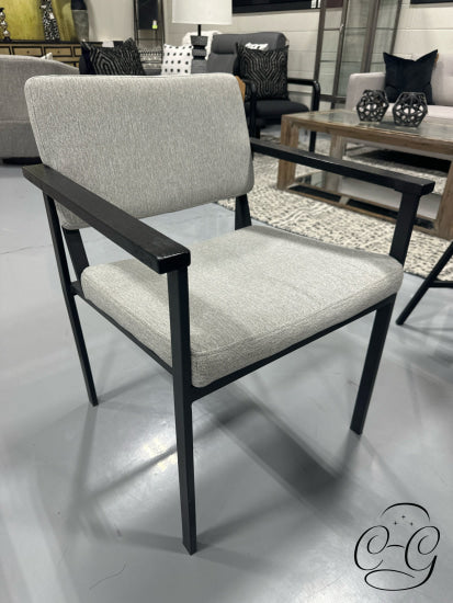 Grey Fabric Chair With Black Metal Frame/Legs 23x23x30’’ Chair
