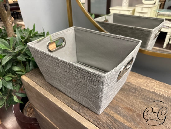 Grey Fabric Storage Basket