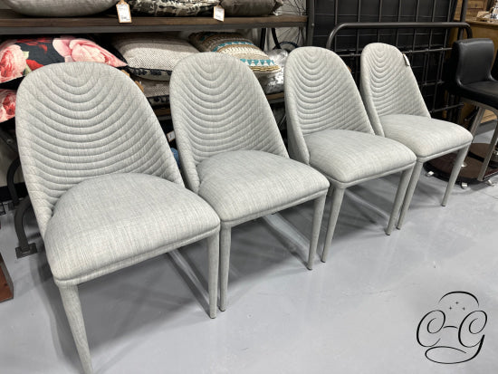 Grey Fabric With Quilted Back Dining Chair