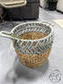 Grey & Natural Woven Round Basket