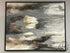 Grey Tan Black Embellished Abstract Canvas Picture In Frame