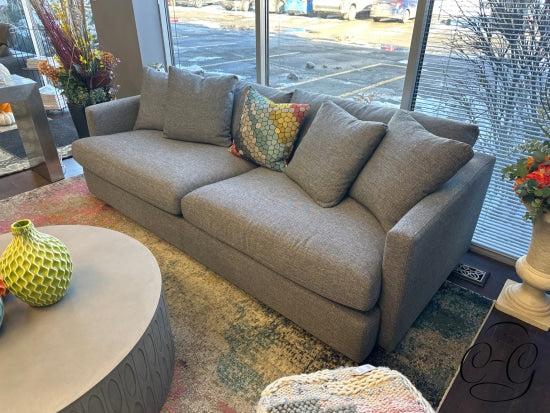 Grey/Black Sofa With Deep Seating 4 Matching Toss Cushions