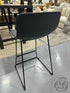 Indoor/Outdoor Black Molded Plastic Counter Stool Steel Legs Height