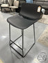 Indoor/Outdoor Black Molded Plastic Counter Stool Steel Legs Height
