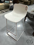 Indoor/Outdoor White Molded Plastic Counter Stool W/White Legs Height