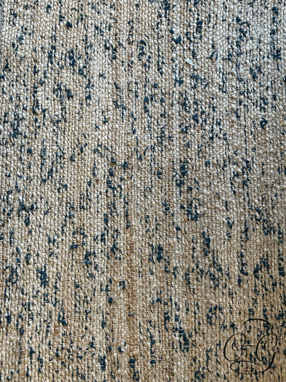 Jute Area Rug With Teal Accents