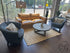 Jute Area Rug With Teal Accents