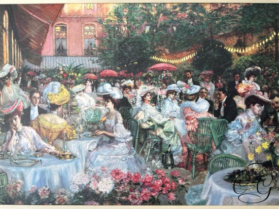 ’Le Diner L’hotel Paris’ Reproduction Art In Ornate Gold Frame Artwork