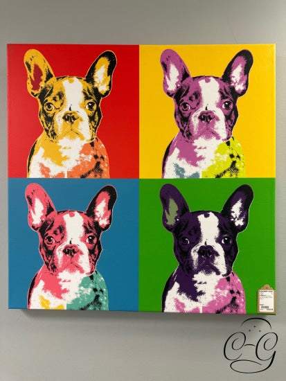 Leftbank Art Frenchie Multi Colour French Bulldogs Canvas Pop Artwork