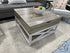 Light Finish Lift Top Coffee Table With Weathered Grey Trim Bottom Shelf 32x18’’ Coffee