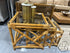 Light Finish Set Of 2 Rattan Nesting Tables With Glass Insert Tops 20x20x20’’ Nesting