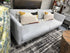 Light Grey 2 Seat Sofa With Narrow Arms Black Metal Legs